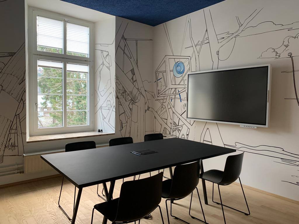 New meeting room after the renovation of Alphagate's HQ.