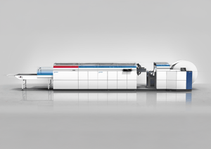 Hunkeler GEN8 EVO – Hochleistungs-Digitaldruck-Finishing-System mit innovativem Industrial Design von Alphagate für präzise und effiziente Papierverarbeitung.